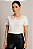 Blusa Feminina Off White Gola Bordada Viscolycra - Imagem 1