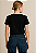 Blusa Feminina Preta Gola Bordada Viscolycra - Imagem 3