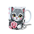 Caneca Cerâmica Personalizada Gato / Gatinho Cinza - Imagem 3
