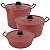 Kit Feijoada de Alumínio 3 Peças com Caldeirão / Panela / Frigideira - Vermelho - Imagem 1