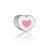Berloque de Prata Separador Coração Rosa e Branco - Imagem 1