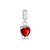 Berloque de Prata Coração Ponto de Luz Vermelho - Imagem 1