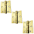 Dobradiça Inox Com Rolamento Dourada Gold 3 x 2,5 Kit 3 Unidades - Imagem 1