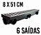 Ralo Linear 8 x 51 Multi Saídas - grelha em ALUMINIO - PRETO - Imagem 3