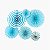 Leque de Papel Decorativo - Azul - 6 un. - Imagem 1