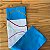 Trilho de mesa Azul com barrado off white e bordado colorido – 0,45 x 1,45 m - Imagem 3