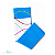 Trilho de mesa Azul com barrado off white e bordado colorido – 0,45 x 1,45 m - Imagem 1