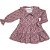 Vestido Infantil Tricoline Floral Vinho - Tam G - Imagem 1