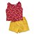 Conjunto Feminino Infantil - Cropped Estampada + Shorts Amarelo - Imagem 1