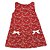 Vestido Infantil 2 Laços - Estampa Floral Vermelha - Imagem 1
