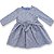 Vestido Infantil Manga Longa Estampa Folha Azul - Tam M a 8 - Imagem 1
