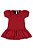 Vestido Manga Curta em Linho Vermelho - Imagem 1