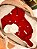 Macacão Florença Bordado Rococó Vermelho - Imagem 1