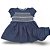 Vestido Baby Caseado Poá Azul Marinho - Imagem 1
