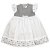 Vestido Infantil Rechilieu Branco com Caseado Cinza - Tam 6 - Imagem 1