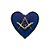BT-008-A - Pin Coração com Esquadro e Compasso Azul - Imagem 1