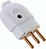 PLUGUE MACHO 20A 250V BRANCO TOMADA - Imagem 2