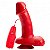 Prótese Convencional com Vibrador Externo Vermelho - Imagem 1