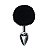 Plug Anal em Metal com Pompom Preto Tamanho M - Imagem 1