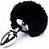Plug Anal em Metal com Pompom Preto Tamanho M - Imagem 3