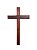 Cruz de Parede. Sem Cristo. Em Madeira, cor Tabaco. Verniz Fosco. 23cm - Imagem 1