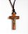 Colar Crucifixo com Chagas de Cristo. Madeira, Metal e Couro. Crucifixo 6cm - Imagem 2