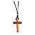 Colar Cruz de Madeira sem Cristo. Cordão de Couro. Cruz 7cm e Cordão 33cm - Imagem 2