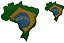 Patch Mapa do Brasil Bordado C/Velcro - Imagem 1