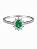 Anel Oval Prata925 Esmeralda Cravejado Mini - Imagem 1