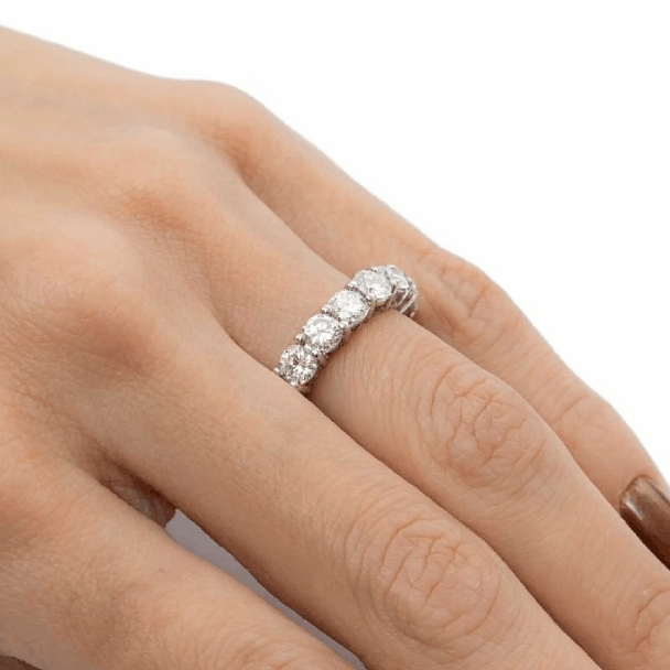 Anel Moissanite Aparador de Aliança Prata925 - Imagem 5