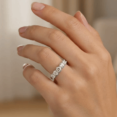 Anel Moissanite Meia Aliança 3mm Prata925 - Imagem 9