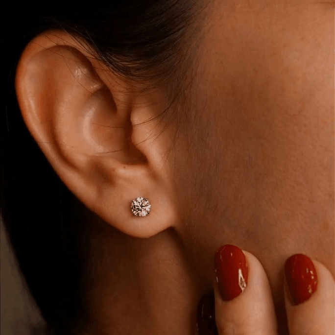 Brinco Moissanite Ponto de Luz Prata925 6mm - Imagem 4
