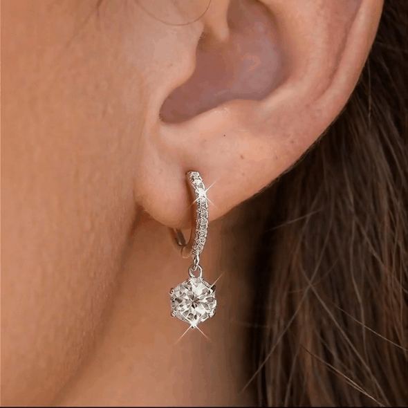 Brinco Argolinha Moissanite Ponto de Luz 5mm Prata925 - Imagem 4