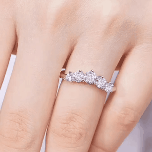 Anel Aparador Moissanite Curves Prata925 - Imagem 4