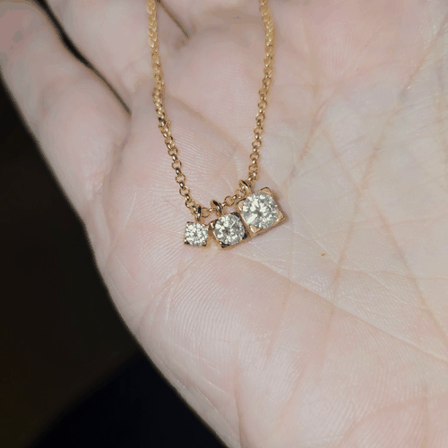 Colar Moissanite Trio Degrade Gold - Imagem 6