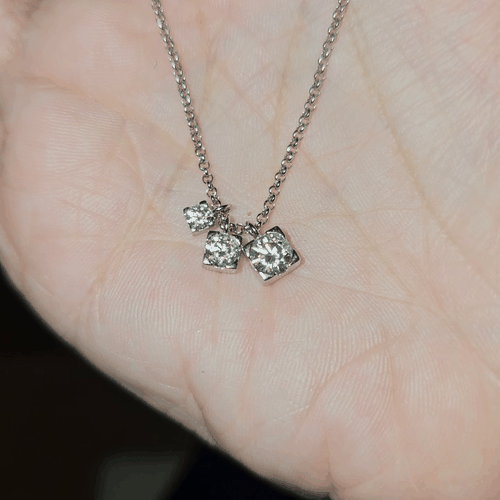 Colar Moissanite Trio Degrade Silver - Imagem 6