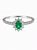 Anel Oval Prata925 Esmeralda Cravejado Mini - Imagem 1