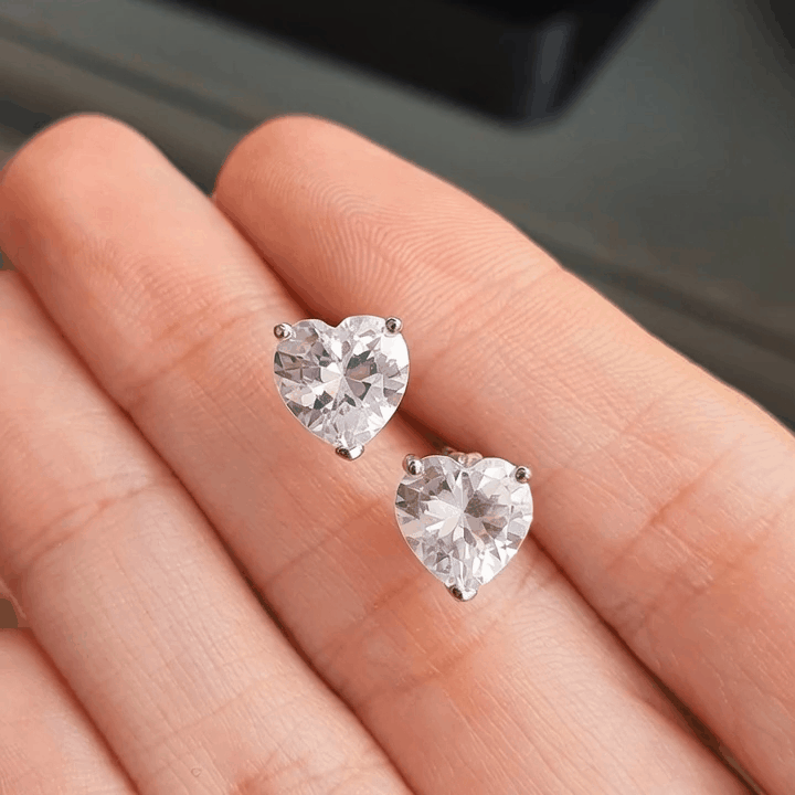 Brinco Moissanite Coração 7mm Prata925 - Imagem 5