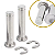 2 Pino PASSADOR Cabeça Plana M8 100MM ANEL EIXO CIRCLIP INOX - Imagem 1