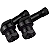 PAR BIco Pneu 90 Graus Valvula Roda Carro Moto COR PRETA - Imagem 1