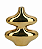 Vaso em Cerâmica Dourado Geometrico P -23 X 19,5 X 7,5CM - Imagem 2