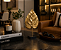 Escultura Folha em Polirresina Dourada com Base Preta – Elegância Natural para sua Decoração | Casa de Lila - Imagem 1