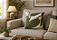 Almofada de Linho com Aplique em Rami 52 x 52 cm Bege e Verde – Textura Natural e Elegância na Decoração | Casa de Lila - Imagem 1