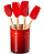 Porta Utensílios Le Creuset 1,1 L Vermelho com Kit 4 Peças Craft – Cerâmica Premium | Casa de Lila - Imagem 2