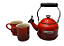 Kit Chaleira Demi com 2 canecas Seattle Vermelho - Le Creuset - Imagem 2