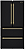 Refrigerador Tecno Vintage 91 cm, French Door, 571 litros, Ice Maker, Preto Fosco, Puxadores em Latão Polido, 220V - Casa de Lila - Imagem 1