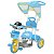 Triciclo Infantil com Empurrador Luz Som Capota Importway BW003 Azul - Imagem 1