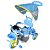 Triciclo Infantil com Empurrador Luz Som Capota Importway BW003 Azul - Imagem 3