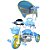 Triciclo Infantil com Empurrador Luz Som Capota Importway BW003 Azul - Imagem 4