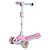 Patinete Radical Infantil 3 Rodas Com Luz Led e Som DMR6809 Rosa - Imagem 1